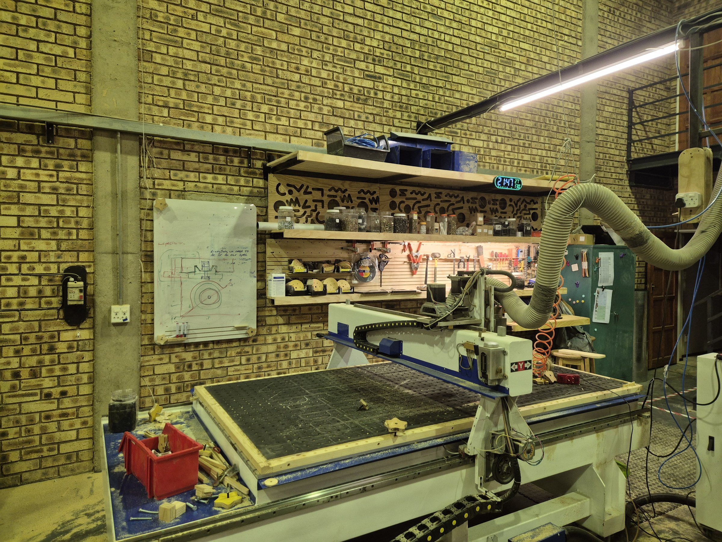 CNC router in the brick workshop