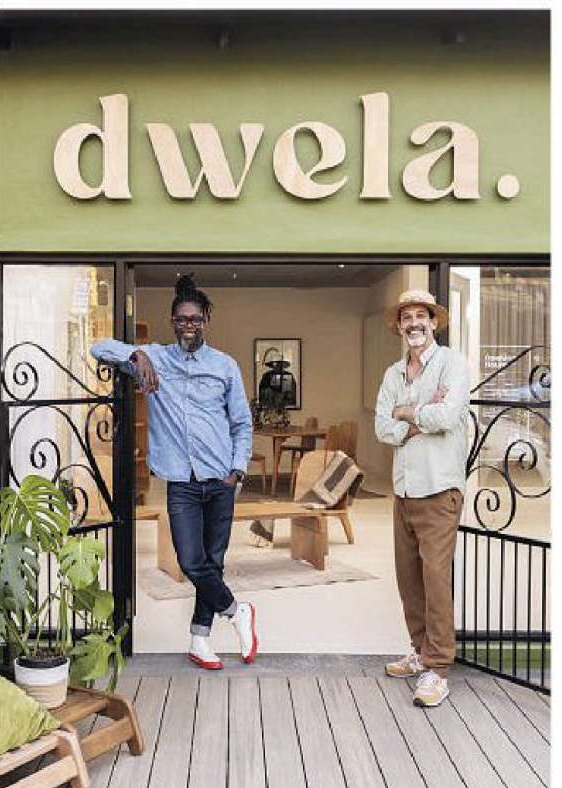 Joey Khuvutlu and Stephen Wilson outside the Dwela showroom